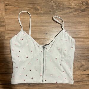 Me to We White Camisole with Red Accents